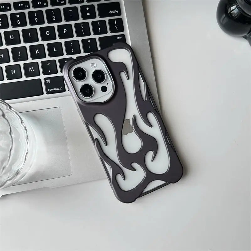 Funda 3D Diseño Llamas para iPhone – Antigolpes, iPhone 11 al 17 Air Pro Max