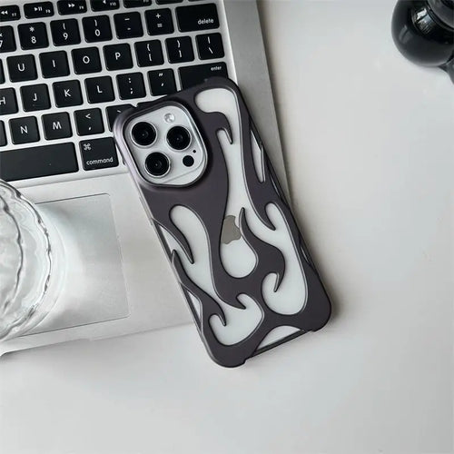 Funda 3D Diseño Llamas para iPhone – Antigolpes, iPhone 11 al 17 Air Pro Max