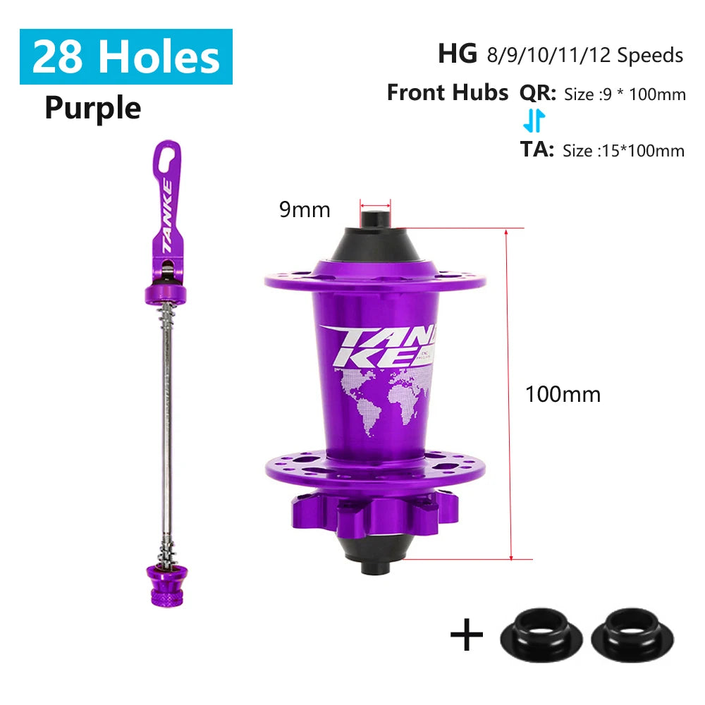 Hub MTB TANKE TH-390 – 120 Clicks, Eje Pasante o Liberación Rápida, 28/32/36 Agujeros