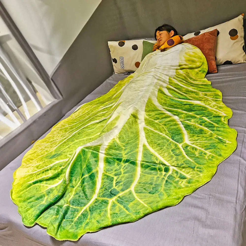 Manta Flannel Doble Faz – Diseño Repollo, Super Suave y Liviana