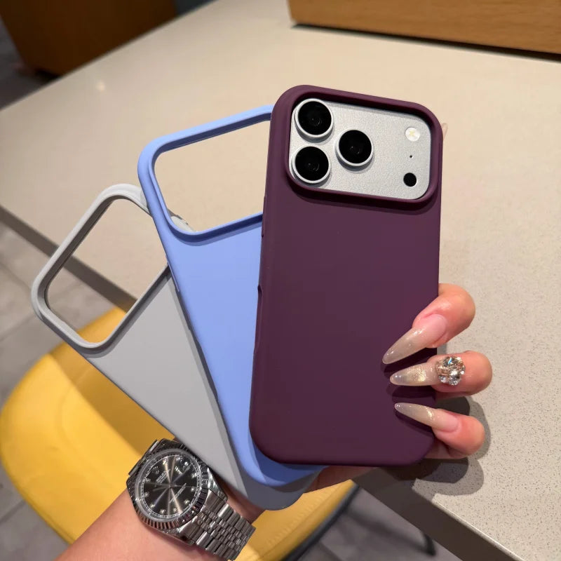 Funda de Silicona Líquida para iPhone 18 17 16 15 Pro Max Plus – Antihuella, Antigolpes, con Forro Aterciopelado
