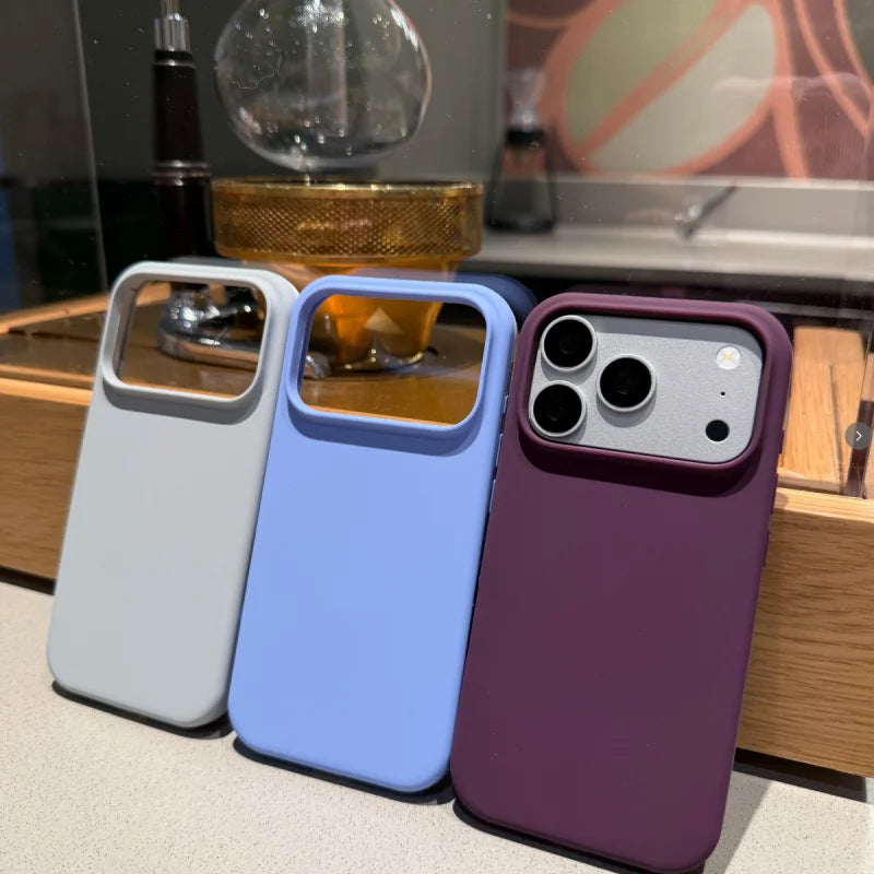 Funda de Silicona Líquida para iPhone 18 17 16 15 Pro Max Plus – Antihuella, Antigolpes, con Forro Aterciopelado