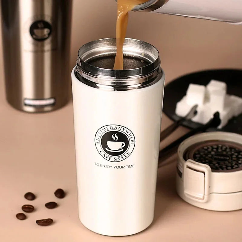 Termo Acero Inoxidable 380/510ml – Doble Pared, Bebidas Frías y Calientes