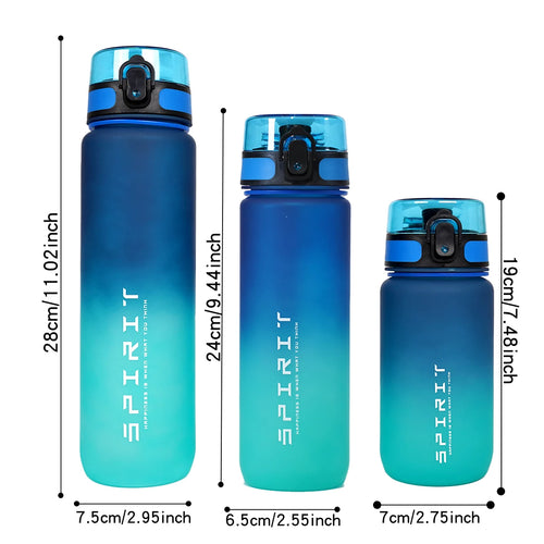 Botella de Agua Degradé – 600ml/750ml/1000ml, Para Gym, Camping y Outdoor