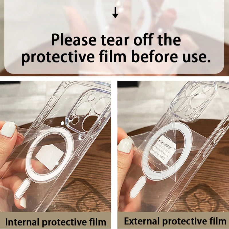 Funda Transparente MagSafe para iPhone – Compatible con Carga Inalámbrica