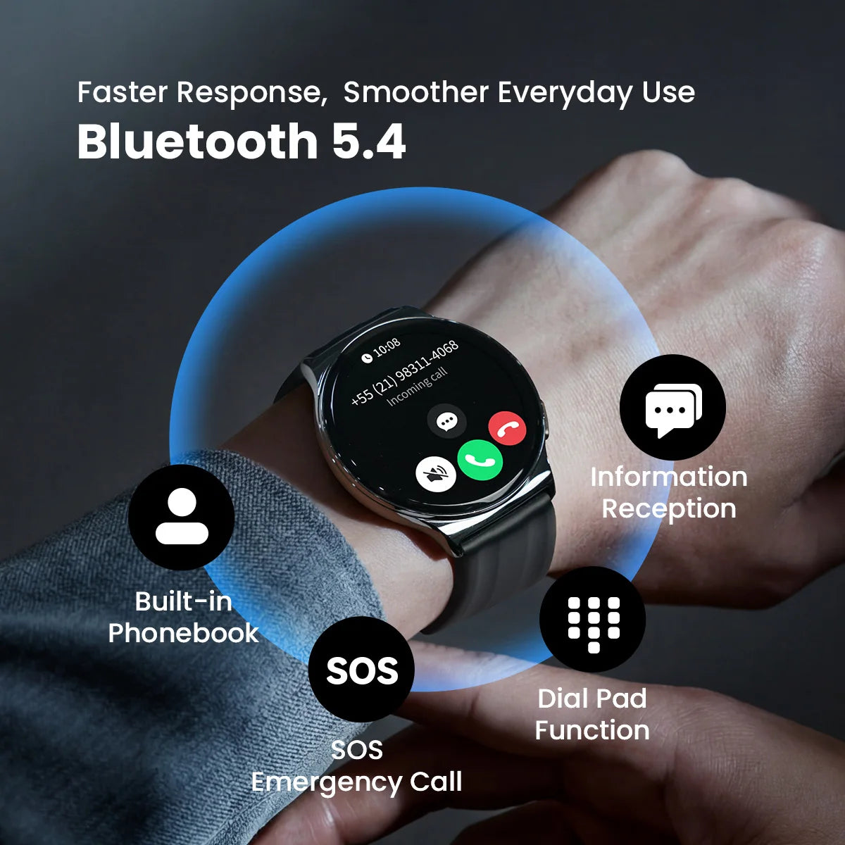 Smartwatch HAYLOU Solar Lite 2 – Pantalla AMOLED, 150+ Deportes y Llamadas