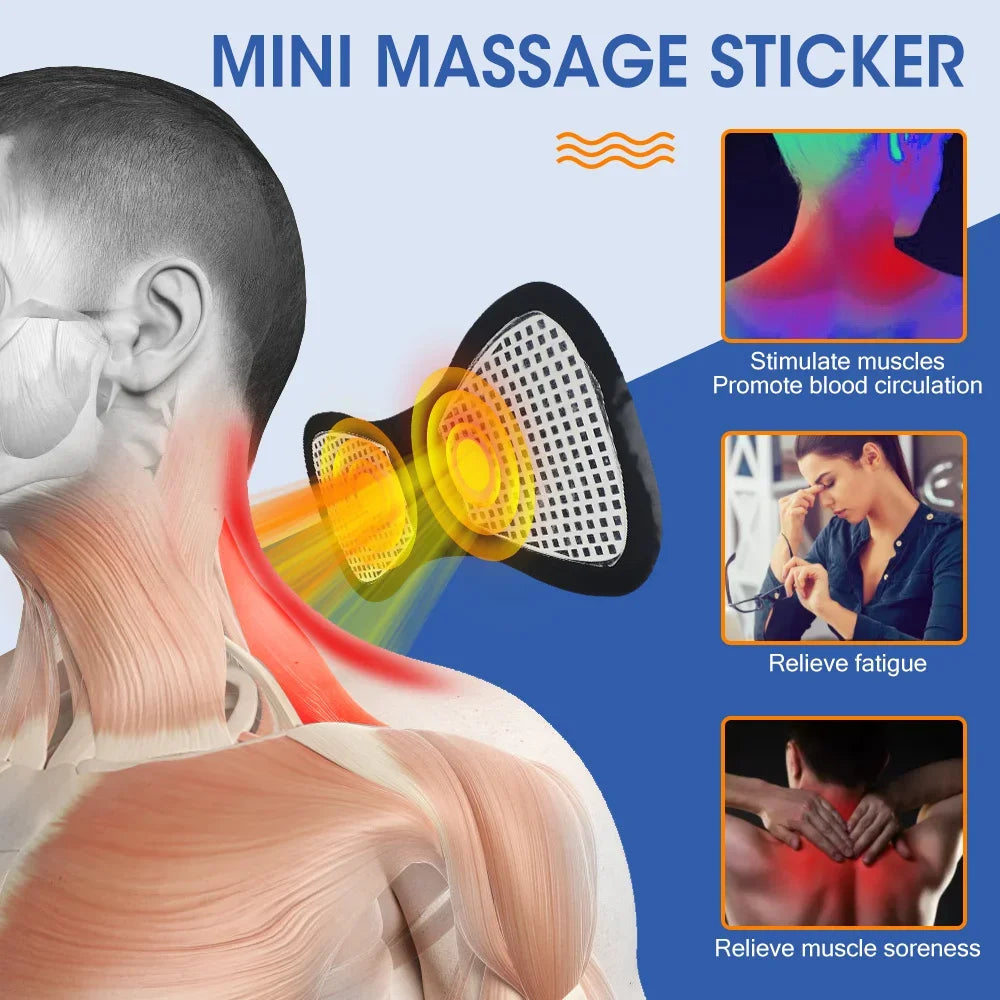 Masajeador EMS de Cuello y Espalda – 8 Modos, Baja Frecuencia, Portátil