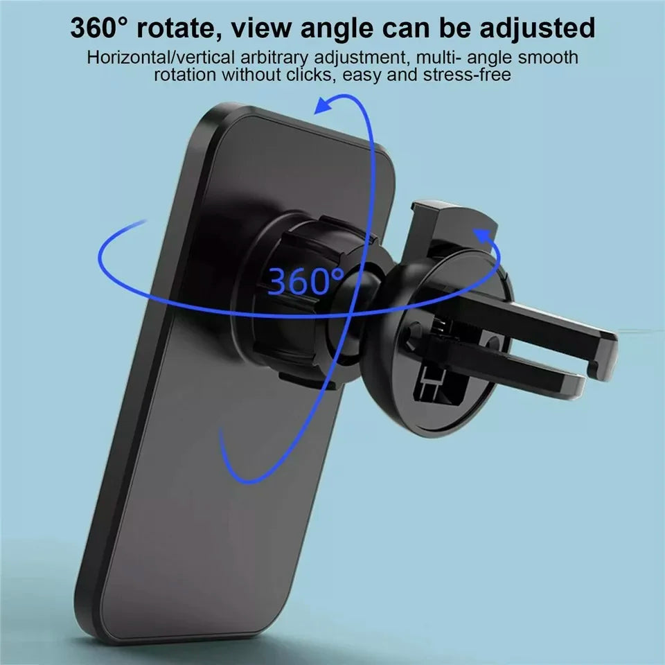 Soporte de Auto con Carga Inalámbrica 30W – Magnético, Compatible con iPhone 12 al 14