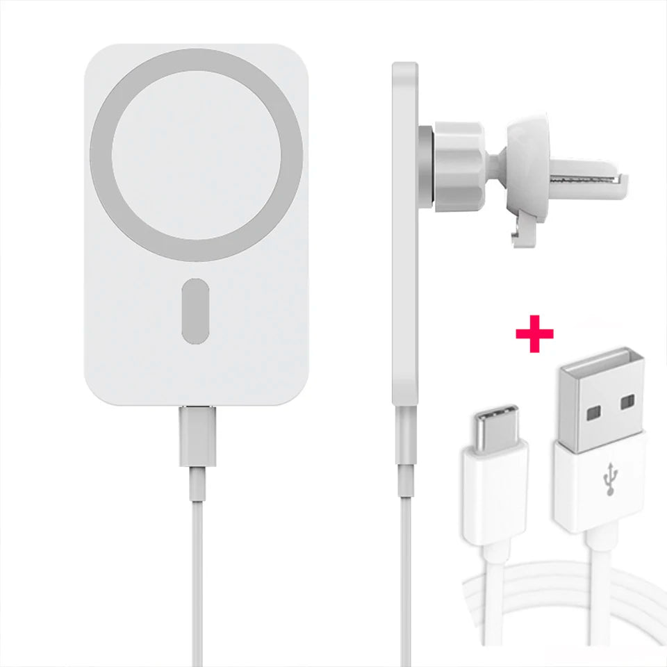 Soporte de Auto con Carga Inalámbrica 30W – Magnético, Compatible con iPhone 12 al 14