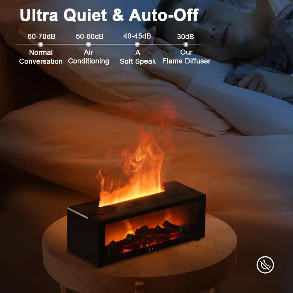 Humidificador Aromaterapia con Llama y Luz LED – Control Remoto