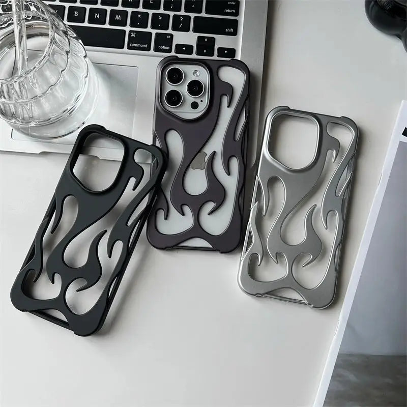 Funda 3D Diseño Llamas para iPhone – Antigolpes, iPhone 11 al 17 Air Pro Max