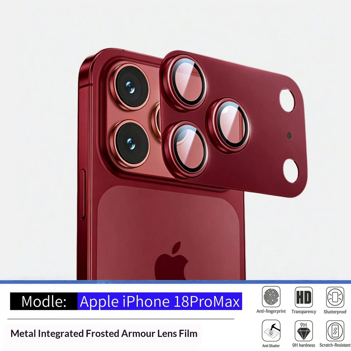 2PCS Aomor Lens Protector For iPhone 18 17 Pro Max Strong Adsorption Metal 9H Tempered Glass Camera Screen Full Protective Cover