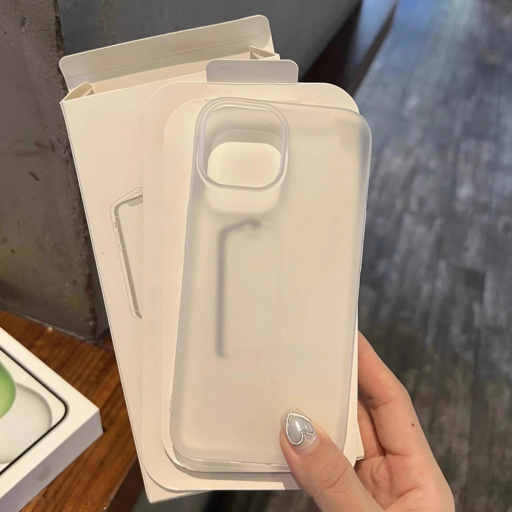 Funda Estilo Coreano Minimalista con Estrellas para iPhone 17 16 15 14 13 12 11 Pro XR Max 7 8 Plus Mini