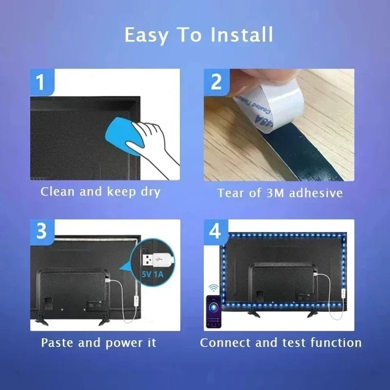 Tira LED RGB 5050 – Control Bluetooth y App, USB, 1M a 30M