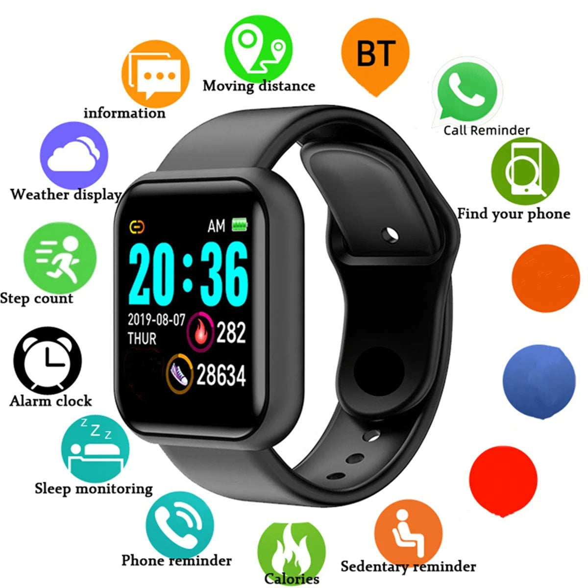 Smartwatch Unisex – Monitor de Salud, Notificaciones y Modos Deportivos