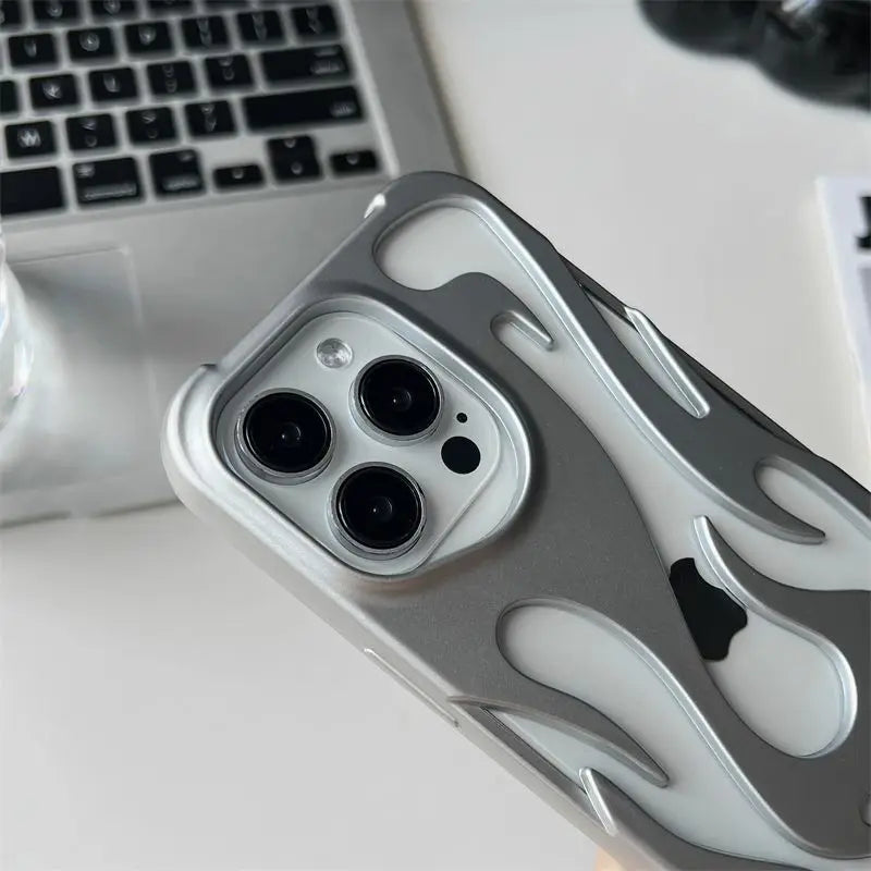 Funda 3D Diseño Llamas para iPhone – Antigolpes, iPhone 11 al 17 Air Pro Max