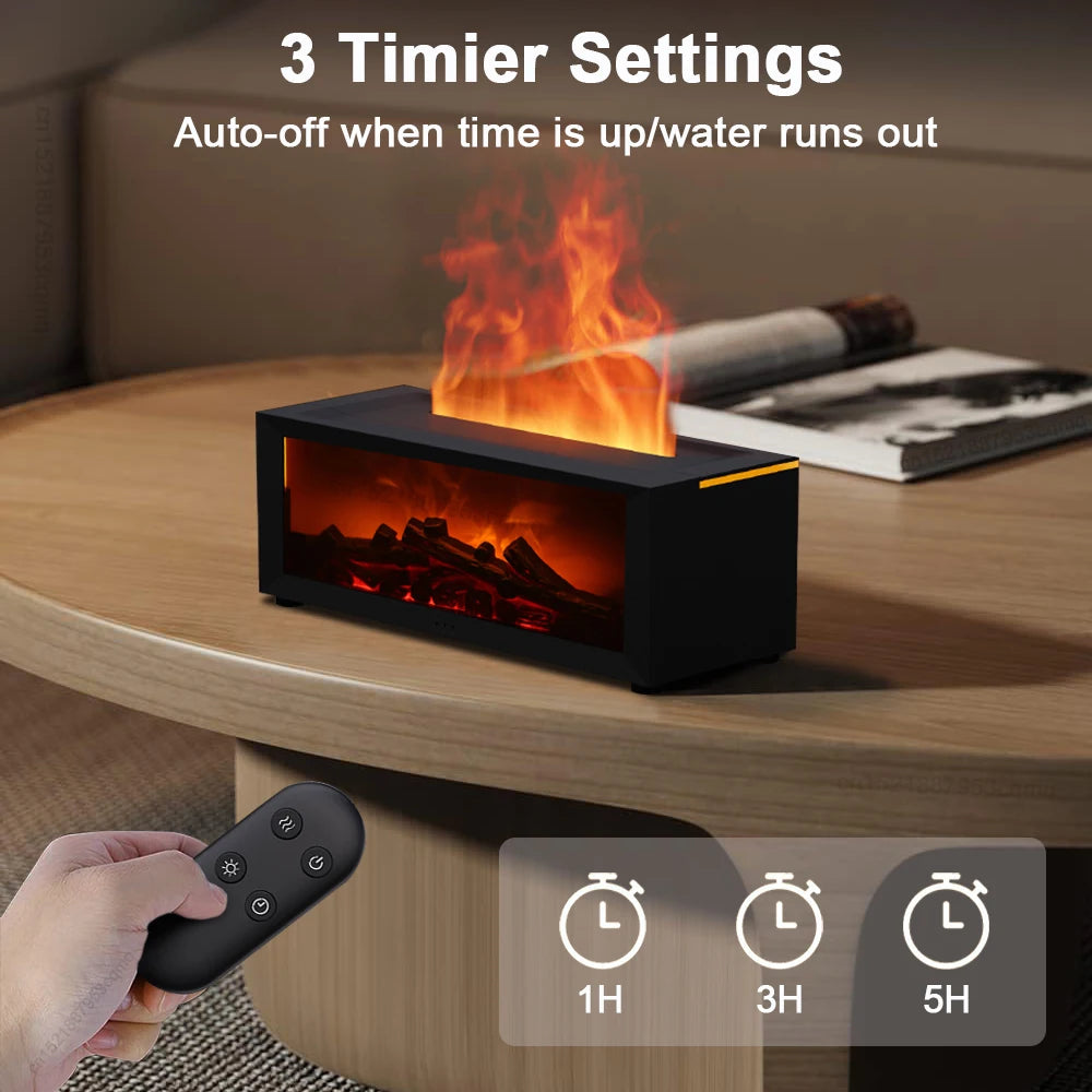 Humidificador Aromaterapia con Llama y Luz LED – Control Remoto