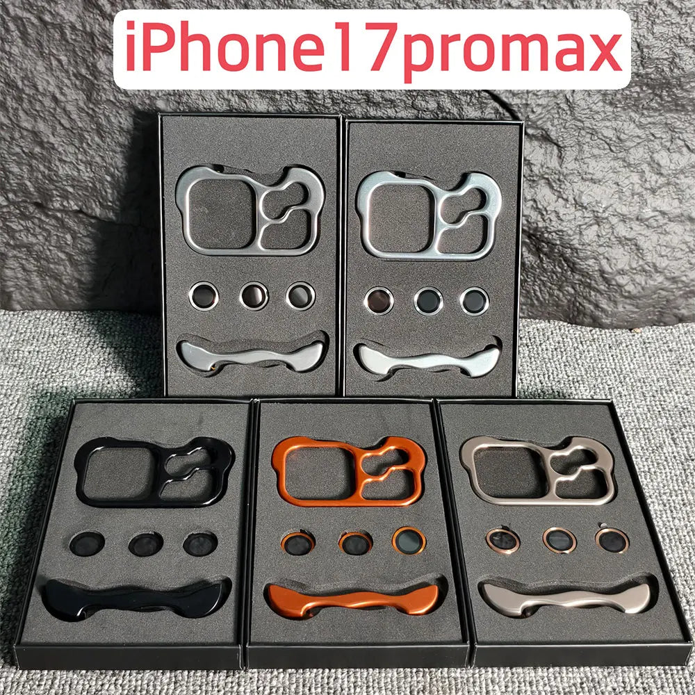 Funda Bumper de Metal para iPhone – Diseño Irregular, Protección de Lente, iPhone 13 al 18 Pro Max