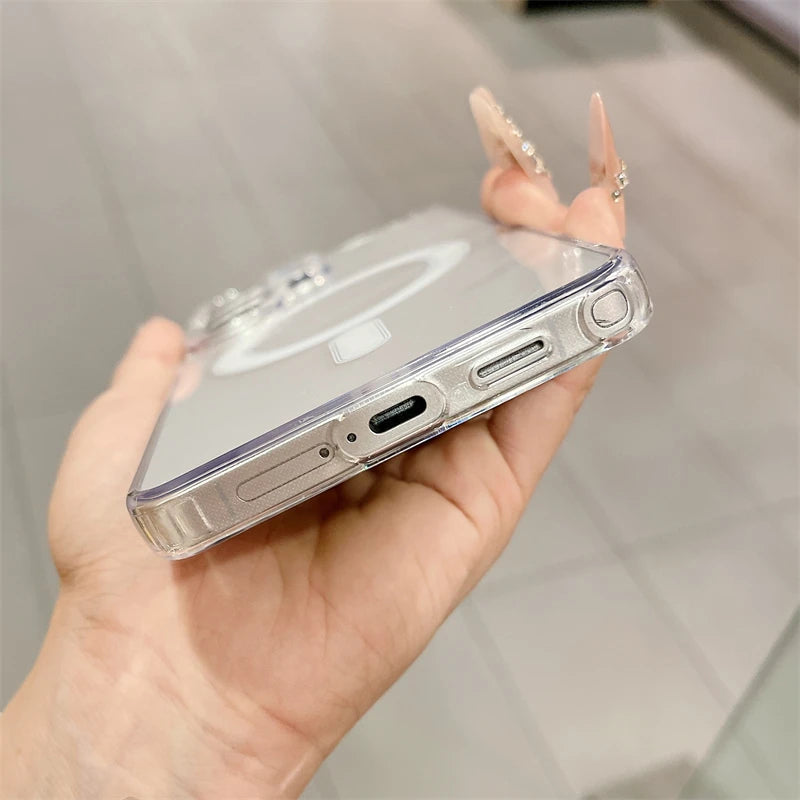 Funda Transparente Magnética Compatible con MagSafe para Samsung Galaxy S26 S25 S24 S23 S22 S21 FE Ultra Plus A17 A16 A55 A36 A54