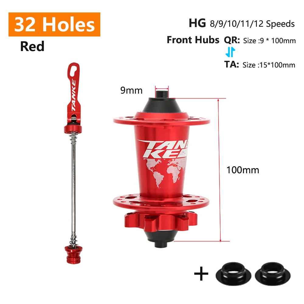 Hub MTB TANKE TH-390 – 120 Clicks, Eje Pasante o Liberación Rápida, 28/32/36 Agujeros