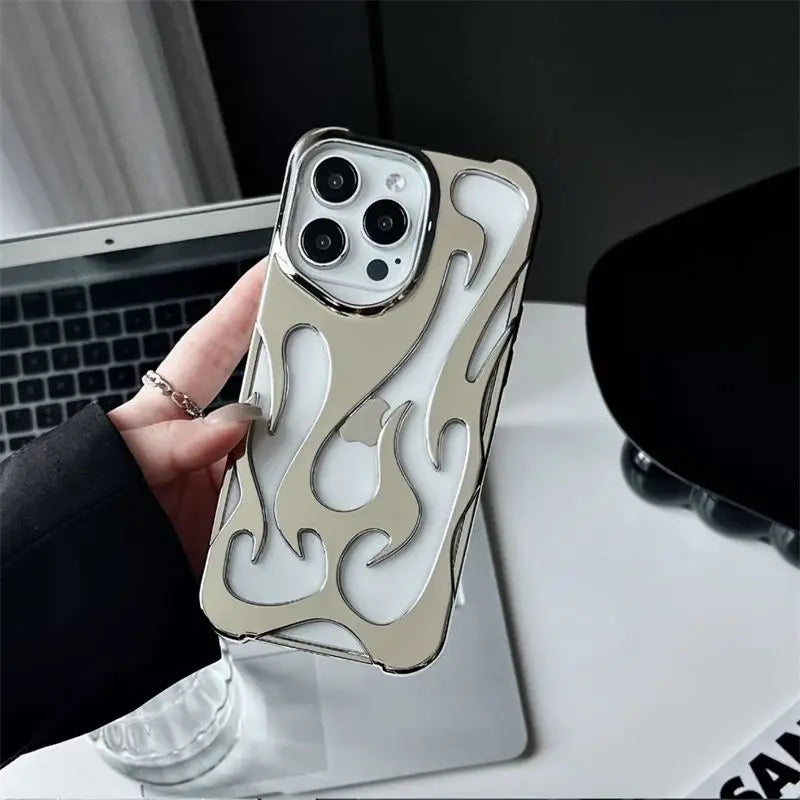 Funda 3D Diseño Llamas para iPhone – Antigolpes, iPhone 11 al 17 Air Pro Max