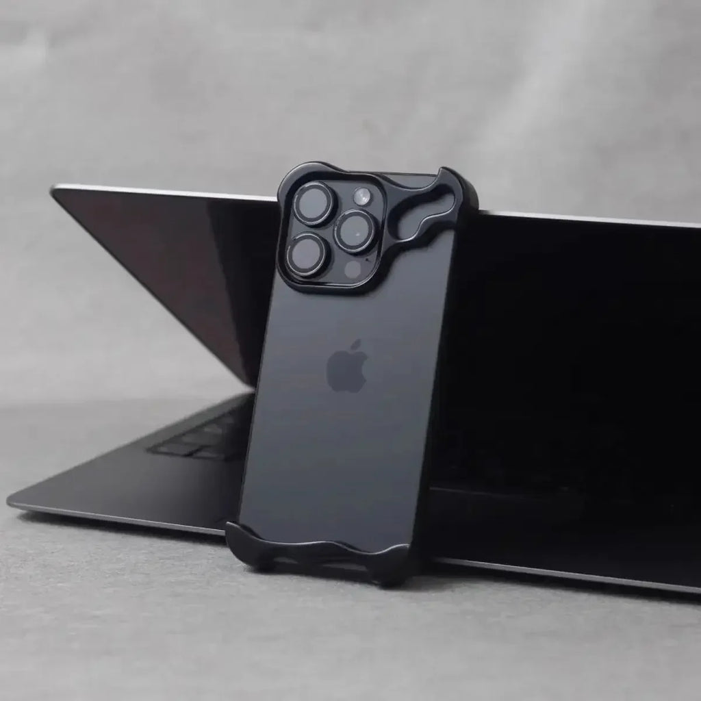Funda Bumper de Metal para iPhone – Diseño Irregular, Protección de Lente, iPhone 13 al 18 Pro Max