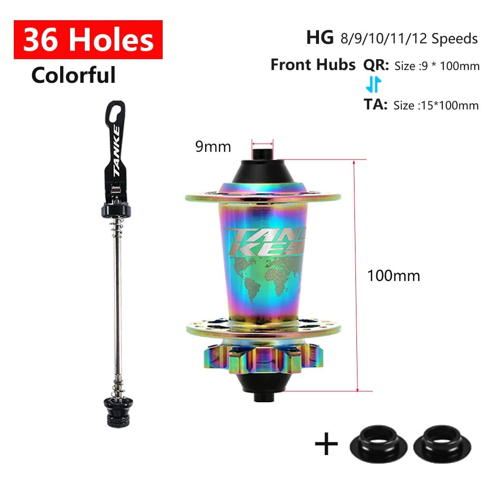 Hub MTB TANKE TH-390 – 120 Clicks, Eje Pasante o Liberación Rápida, 28/32/36 Agujeros