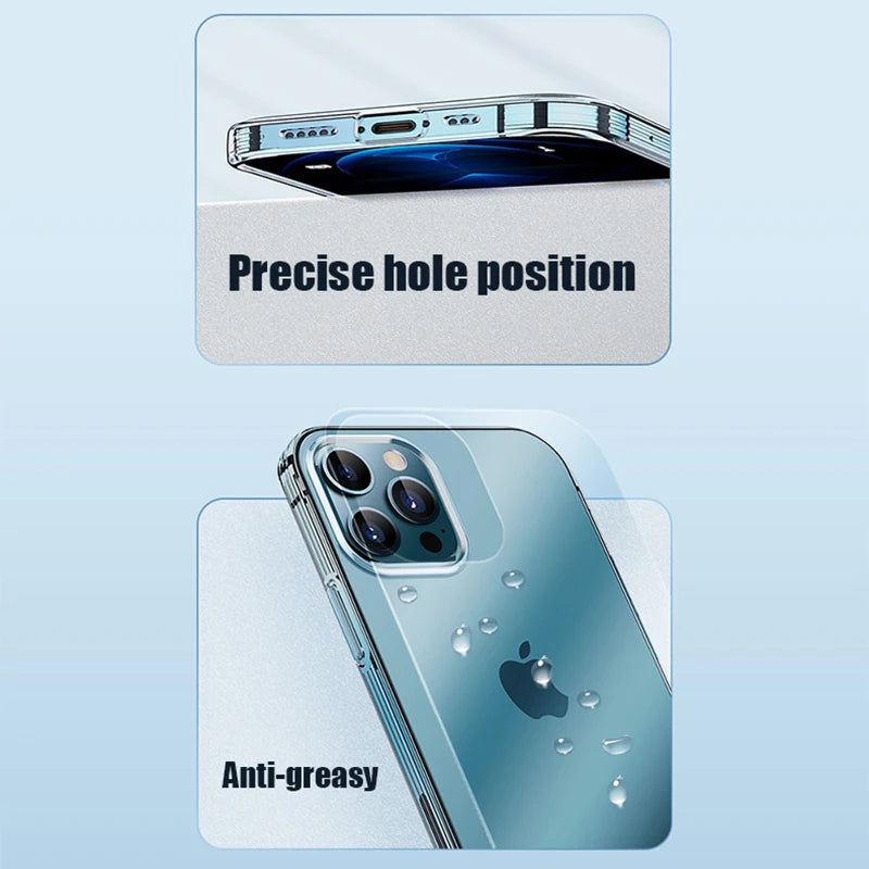 Funda Ultra Fina Transparente para iPhone – Silicona Suave, iPhone 11 al 16E Pro Max