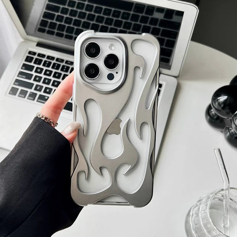 Funda 3D Diseño Llamas para iPhone – Antigolpes, iPhone 11 al 17 Air Pro Max