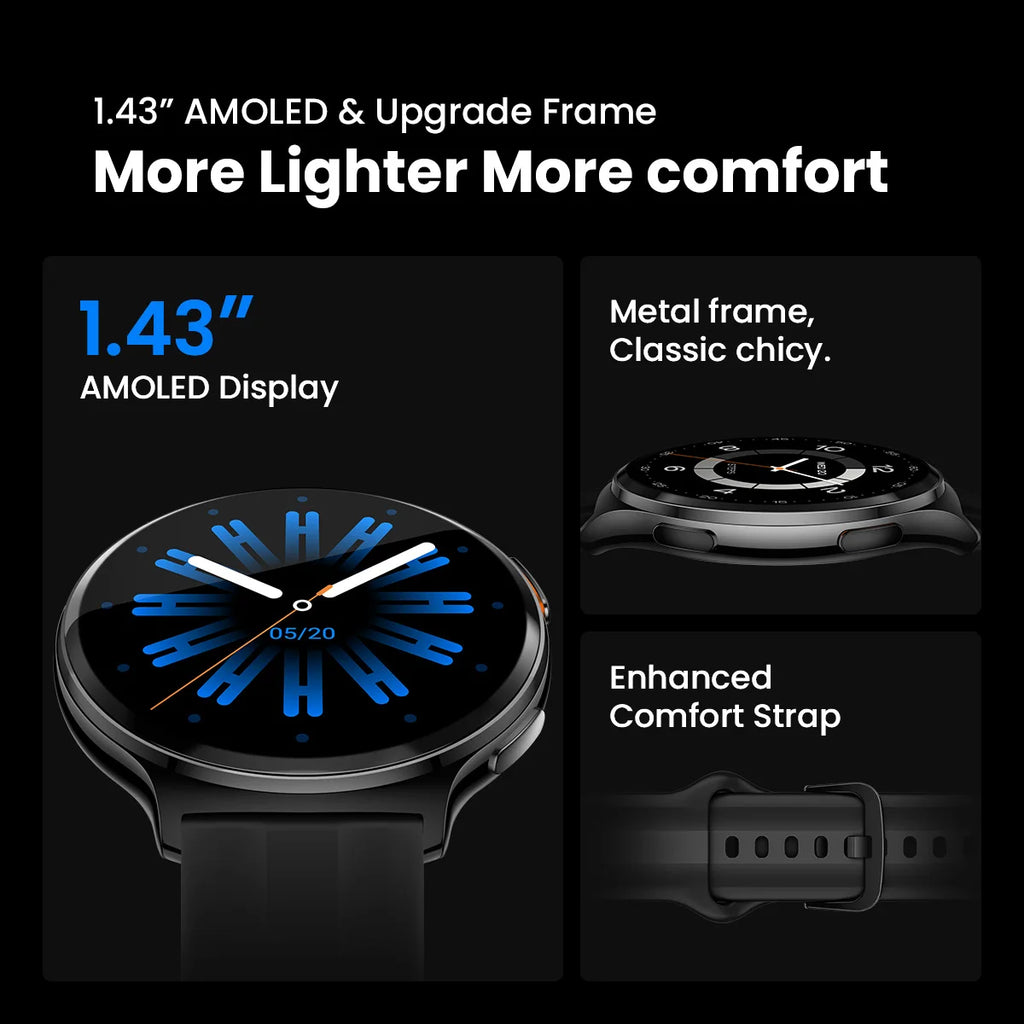 Smartwatch HAYLOU Solar Lite 2 – Pantalla AMOLED, 150+ Deportes y Llamadas