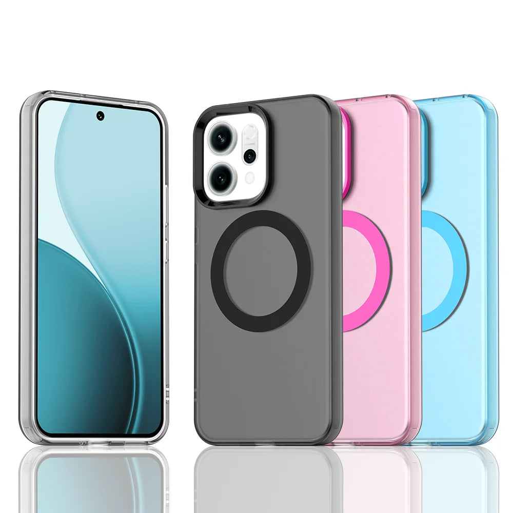 Funda MagSafe para OPPO Reno 14 / 14F / 14 Pro – Transparente con Carga Inalámbrica