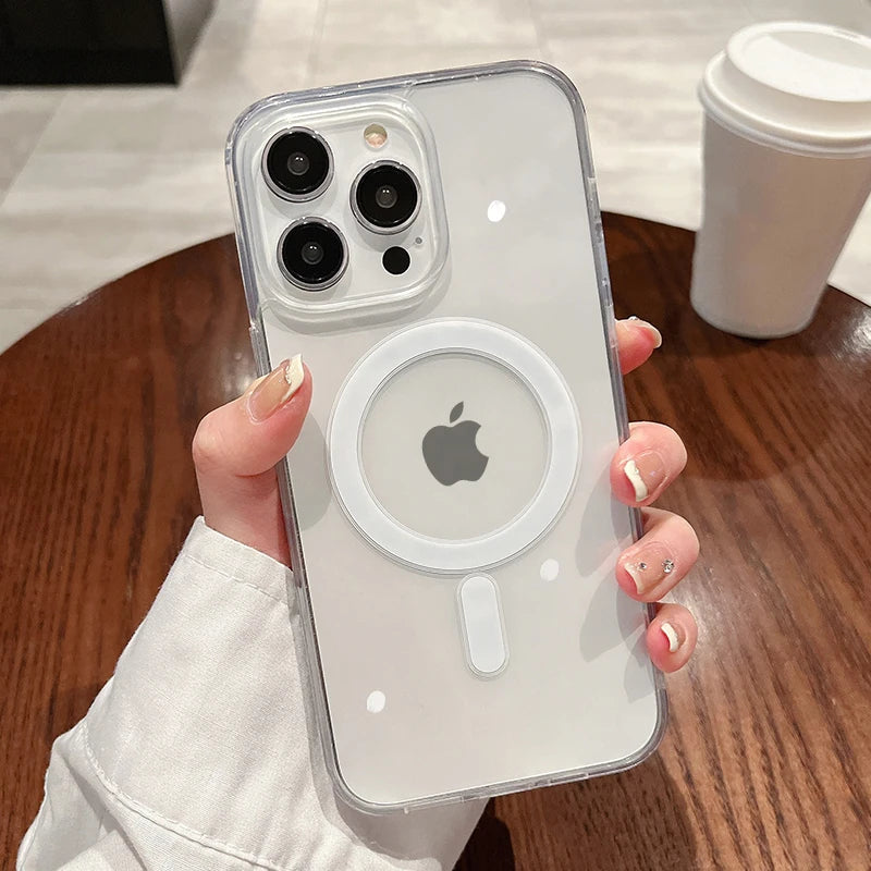 Funda Transparente MagSafe para iPhone – Compatible con Carga Inalámbrica