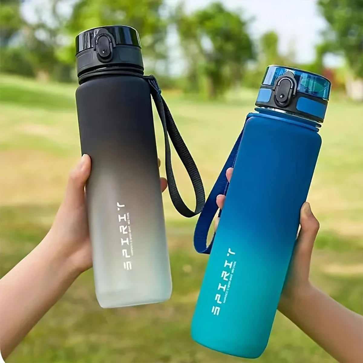 Botella de Agua Degradé – 600ml/750ml/1000ml, Para Gym, Camping y Outdoor