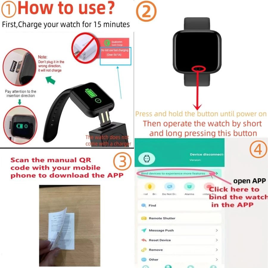 Smartwatch Unisex – Monitor de Salud, Notificaciones y Modos Deportivos
