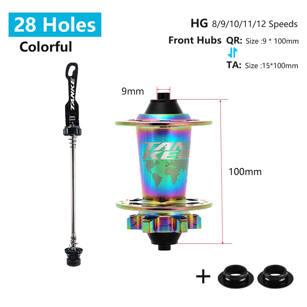 Hub MTB TANKE TH-390 – 120 Clicks, Eje Pasante o Liberación Rápida, 28/32/36 Agujeros