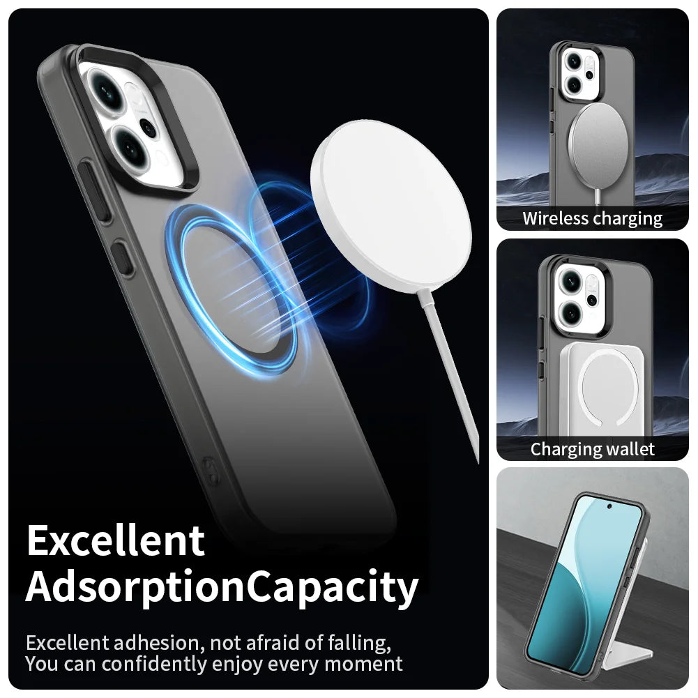 Funda MagSafe para OPPO Reno 14 / 14F / 14 Pro – Transparente con Carga Inalámbrica