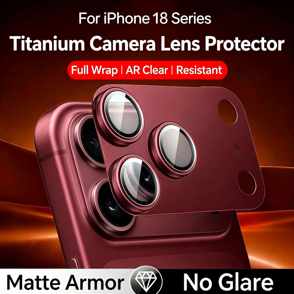 2PCS Aomor Lens Protector For iPhone 18 17 Pro Max Strong Adsorption Metal 9H Tempered Glass Camera Screen Full Protective Cover