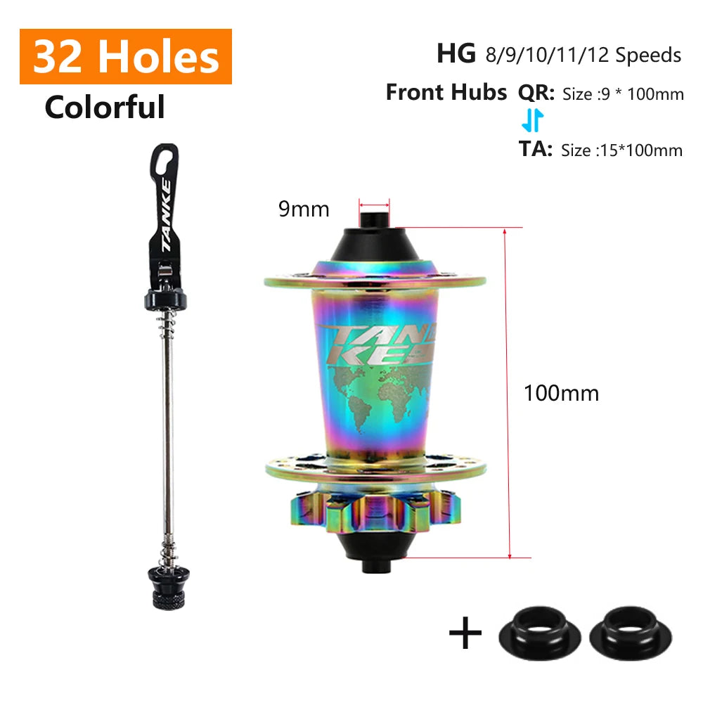 Hub MTB TANKE TH-390 – 120 Clicks, Eje Pasante o Liberación Rápida, 28/32/36 Agujeros