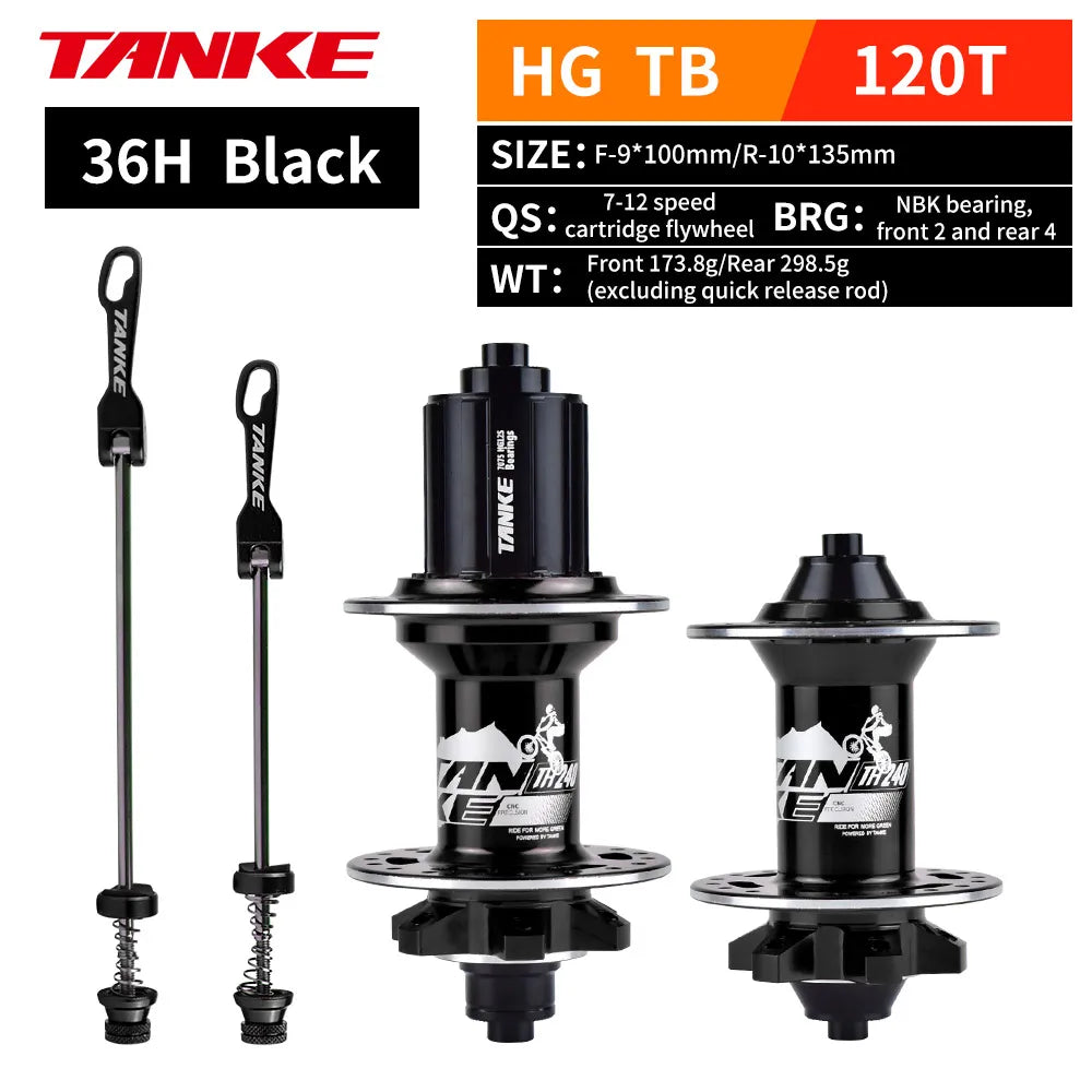 Hub MTB TANKE 120 Clicks – Freno a Disco, 32/36 Agujeros, Liberación Rápida