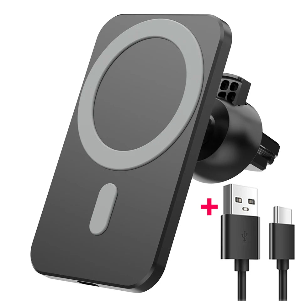 Soporte de Auto con Carga Inalámbrica 30W – Magnético, Compatible con iPhone 12 al 14