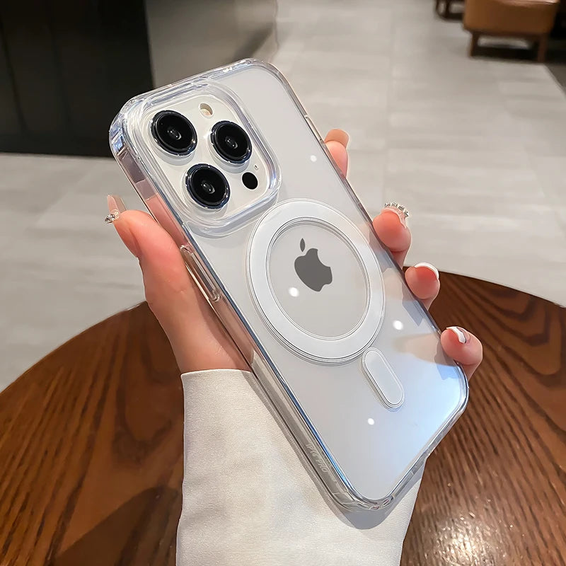 Funda Transparente MagSafe para iPhone – Compatible con Carga Inalámbrica
