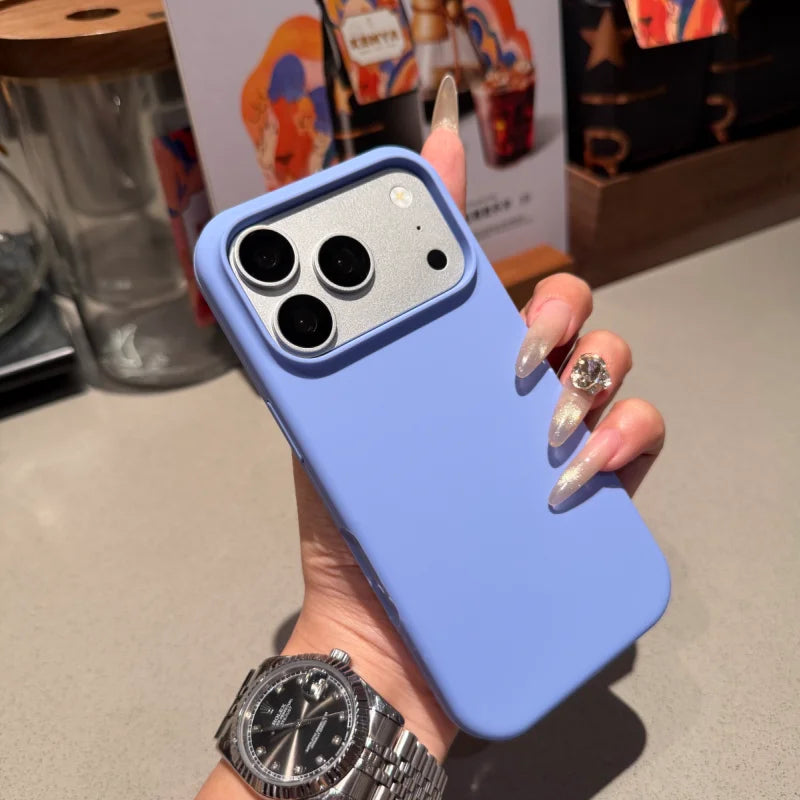Funda de Silicona Líquida para iPhone 18 17 16 15 Pro Max Plus – Antihuella, Antigolpes, con Forro Aterciopelado
