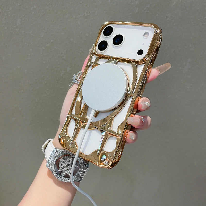 Funda MagSafe iPhone con Disipación de Calor – Plating Color Sólido, iPhone 12 al 17 Pro Max