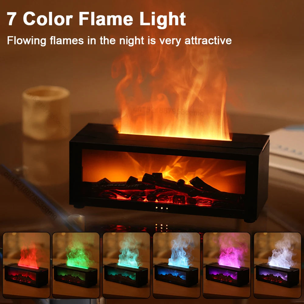 Humidificador Aromaterapia con Llama y Luz LED – Control Remoto