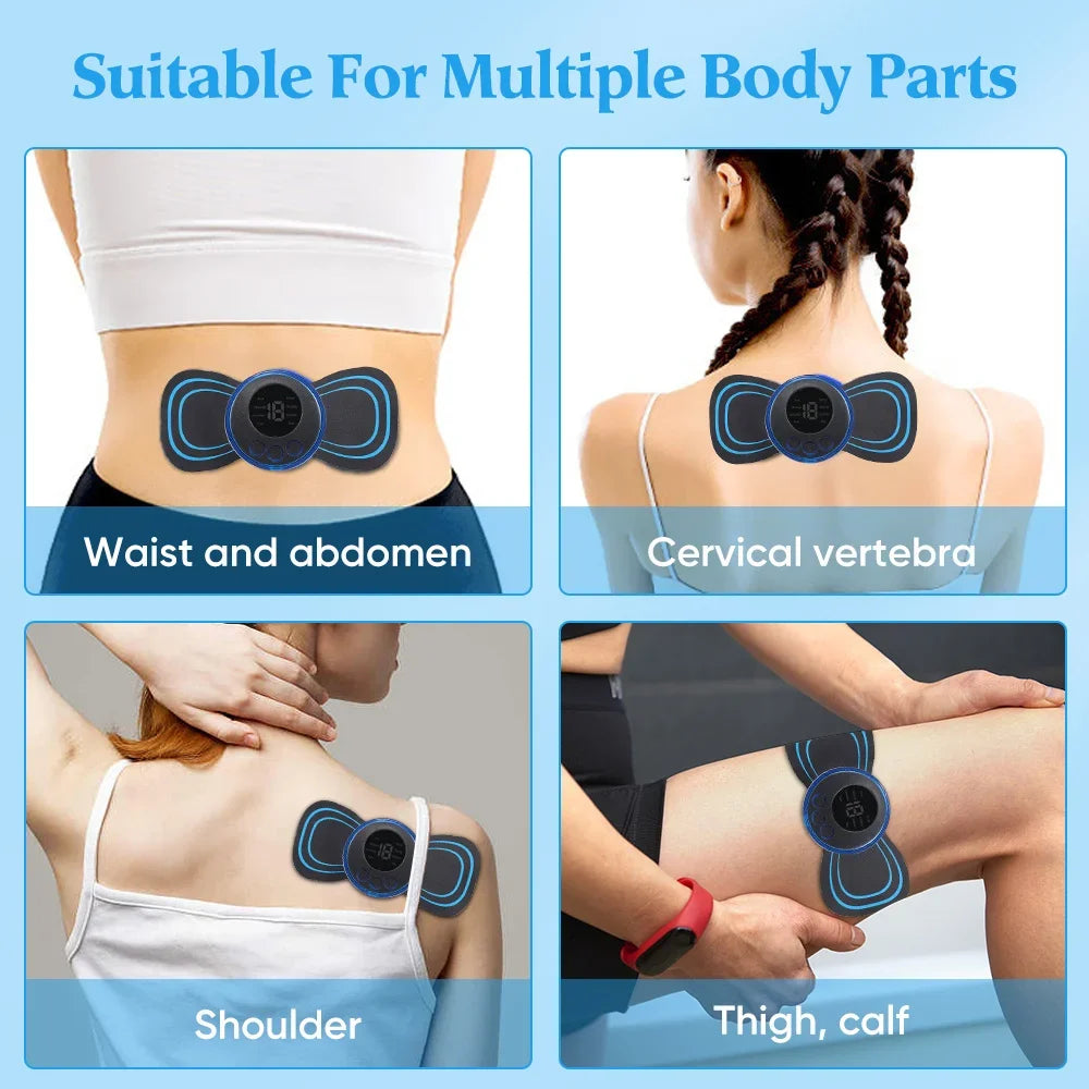 Masajeador EMS de Cuello y Espalda – 8 Modos, Baja Frecuencia, Portátil