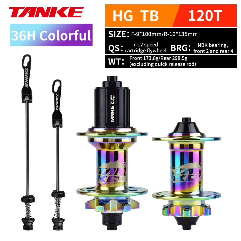 Hub MTB TANKE 120 Clicks – Freno a Disco, 32/36 Agujeros, Liberación Rápida